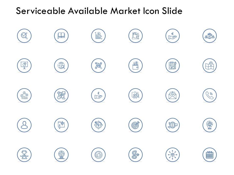 Serviceable available market icon slide focus k228 ppt powerpoint presentation icon example Slide01