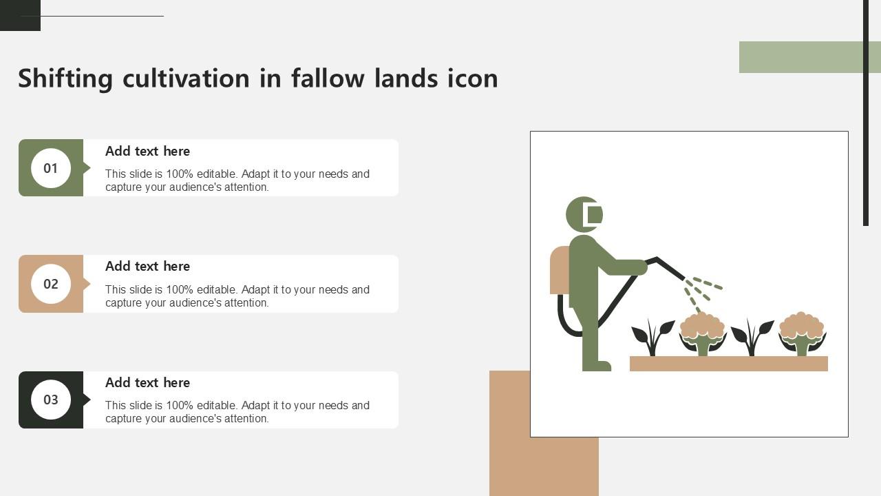 Shifting Cultivation In Fallow Lands Icon Ppt Slides