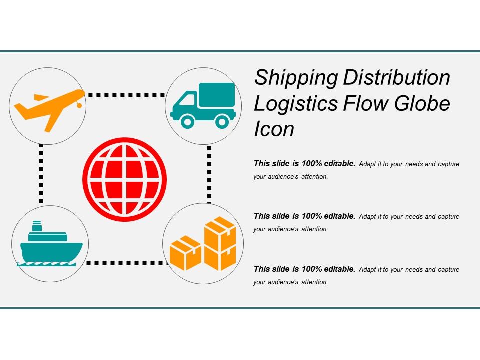 Shipping distribution logistics flow globe icon Slide01