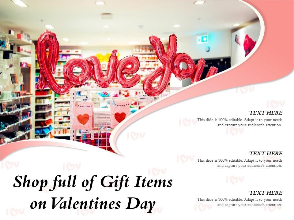 Shop full of gift items on valentines day Slide01