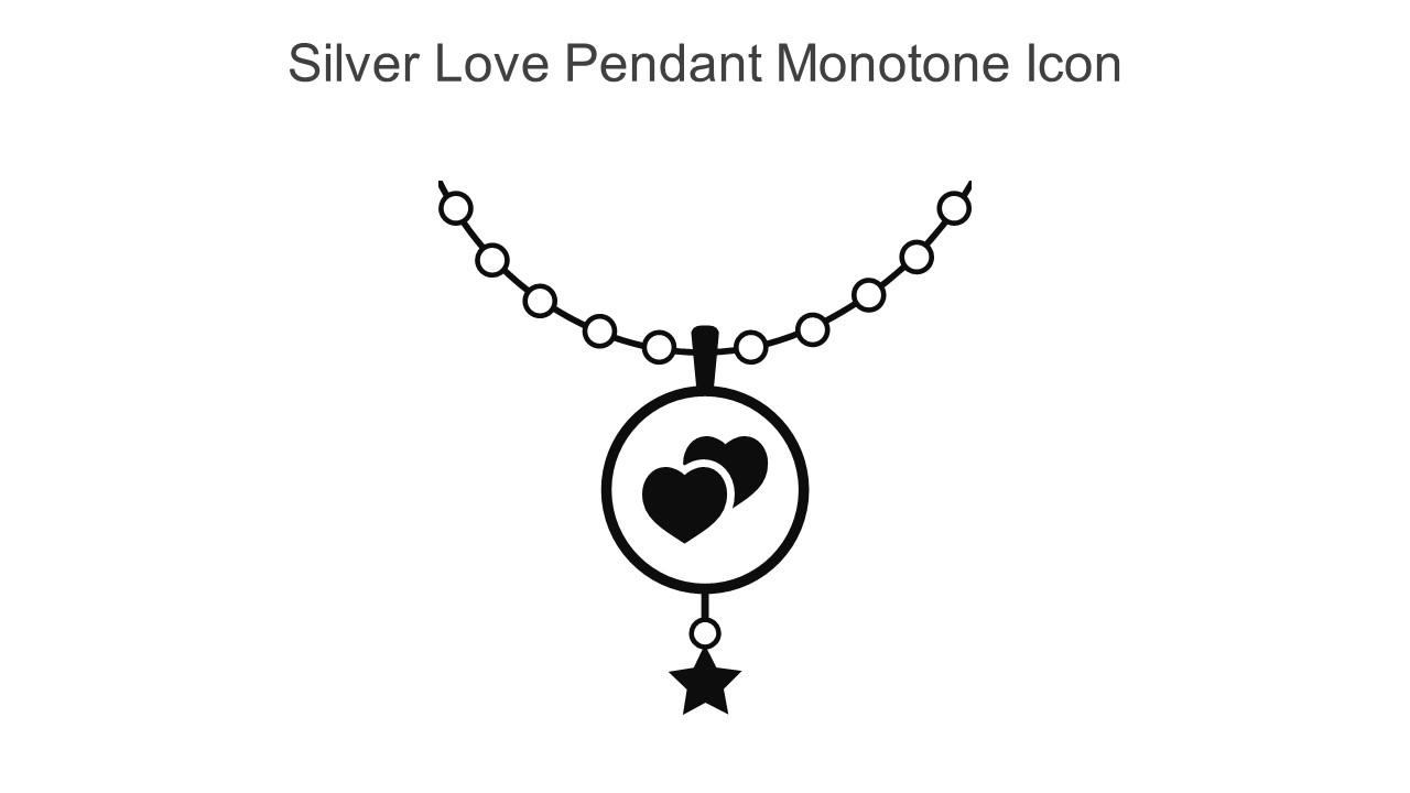 Silver Love Pendant Monotone Icon In Powerpoint Pptx Png And Editable Eps Format