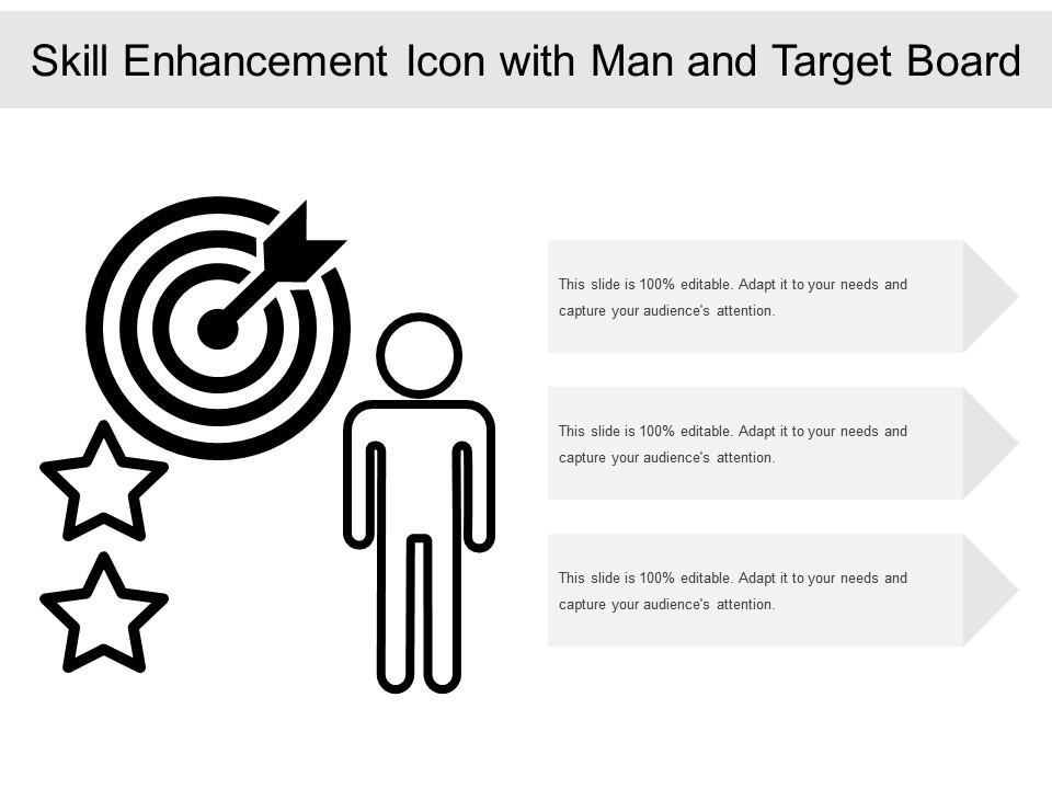Skill enhancement icon with man and target board Slide01
