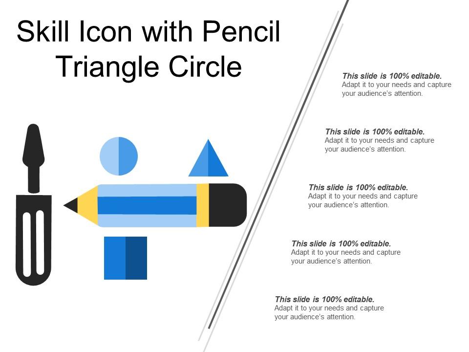 Skill icon with pencil triangle circle Slide01