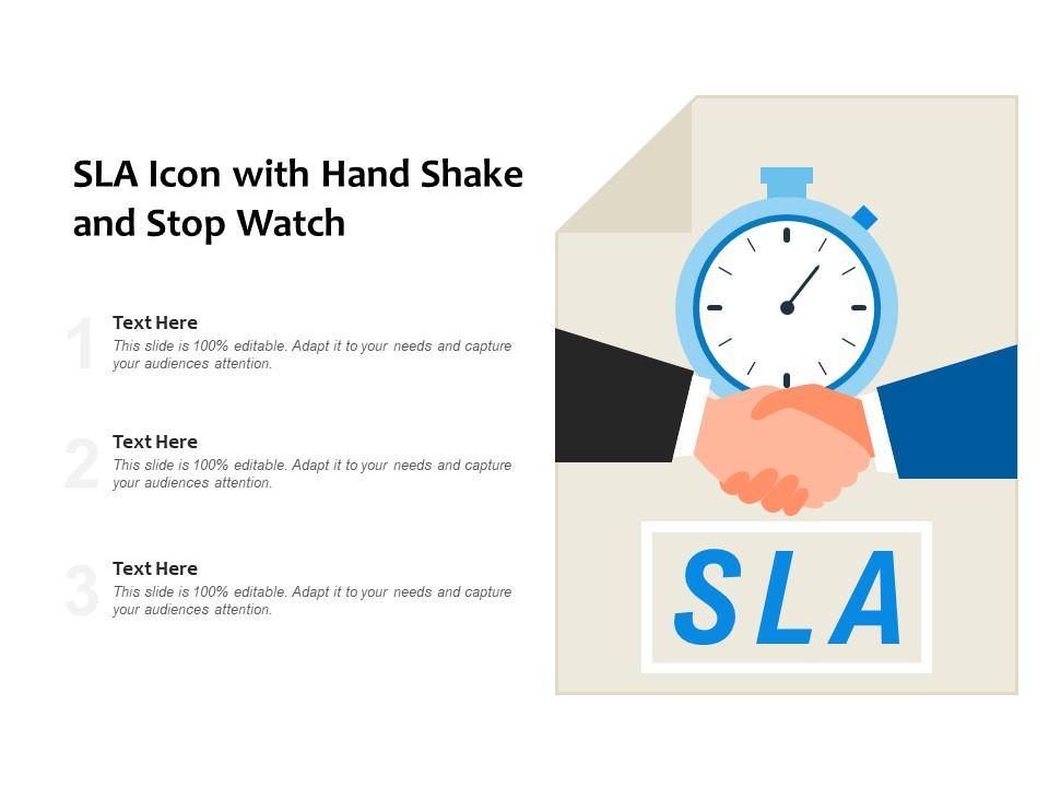 Sla icon with hand shake and stop watch Slide01
