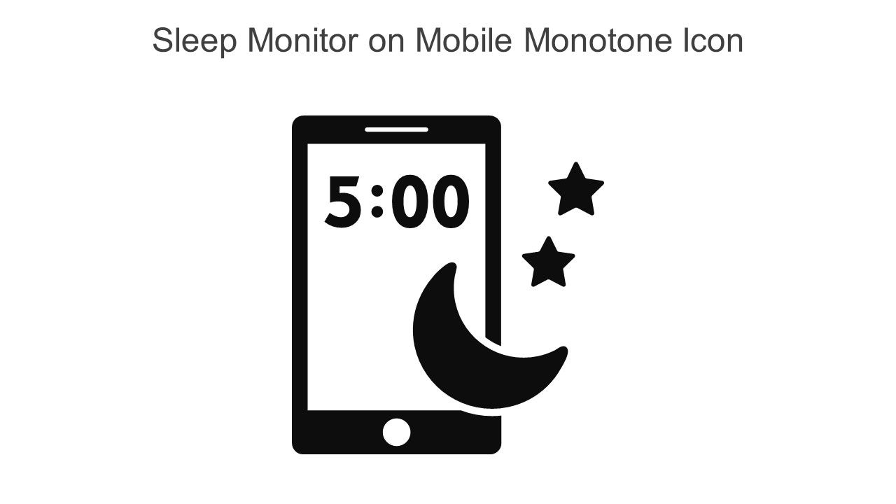Sleep Monitor On Mobile Monotone Icon In Powerpoint Pptx Png And Editable Eps Format Slide01