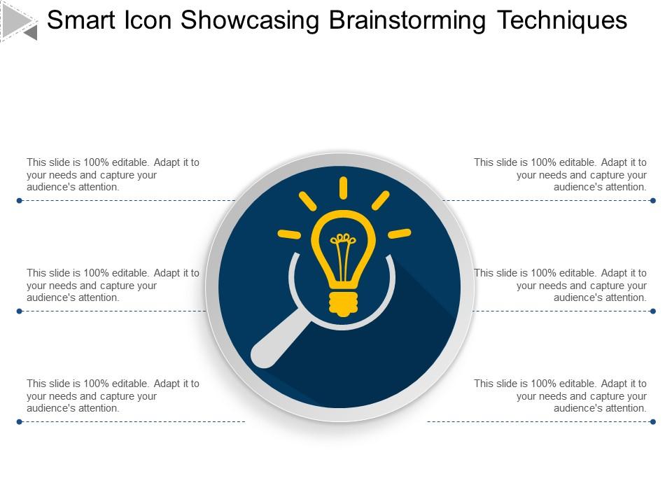 Smart icon showcasing brainstorming techniques ppt ideas Slide01
