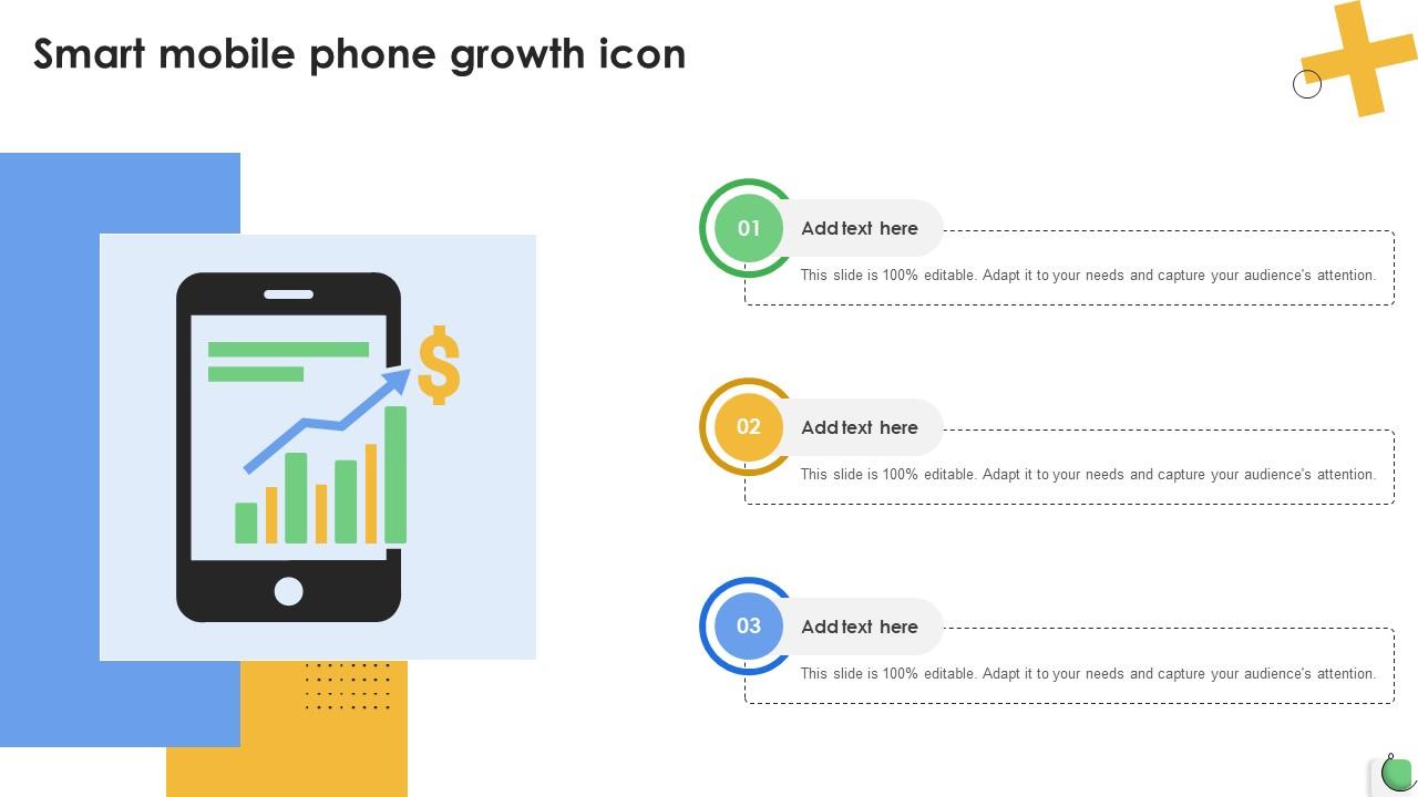Smart Mobile Phone Growth Icon Ppt Example