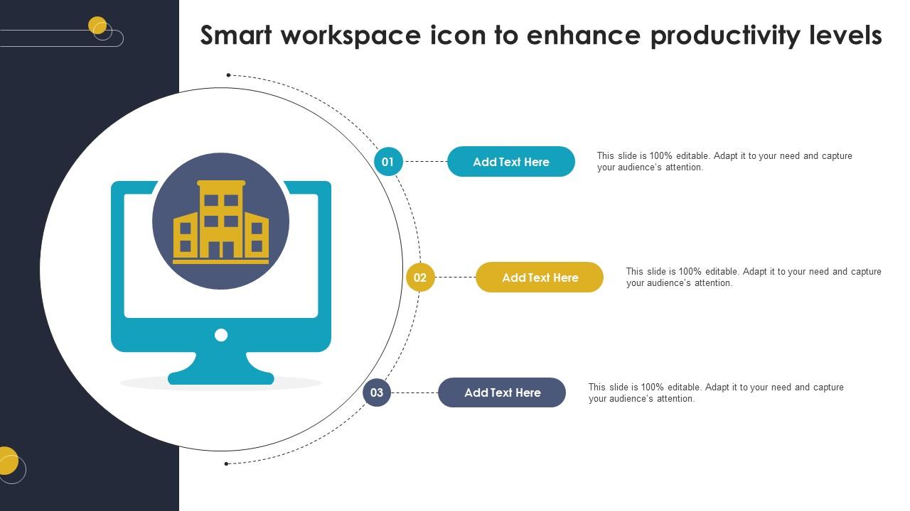 Smart Workspace Icon To Enhance Productivity Levels Ppt Example