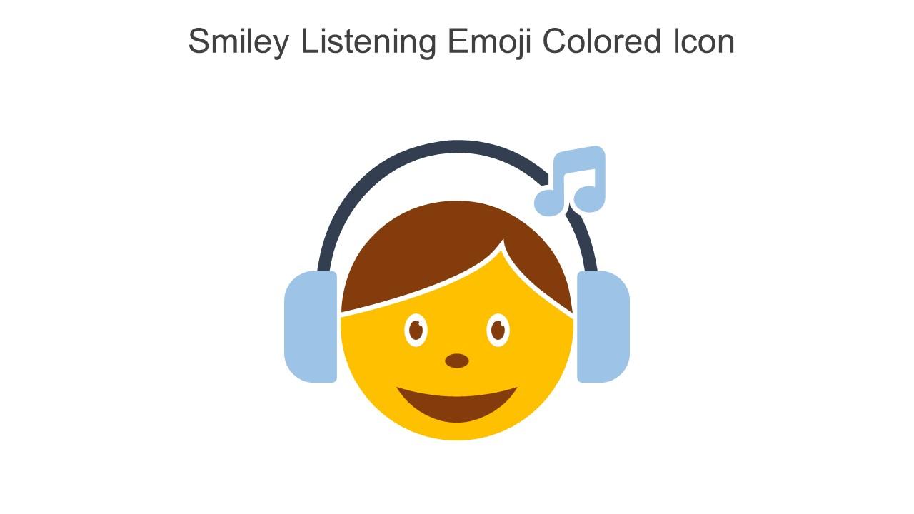 Smiley Listening Emoji Colored Icon In Powerpoint Pptx Png And Editable Eps Format