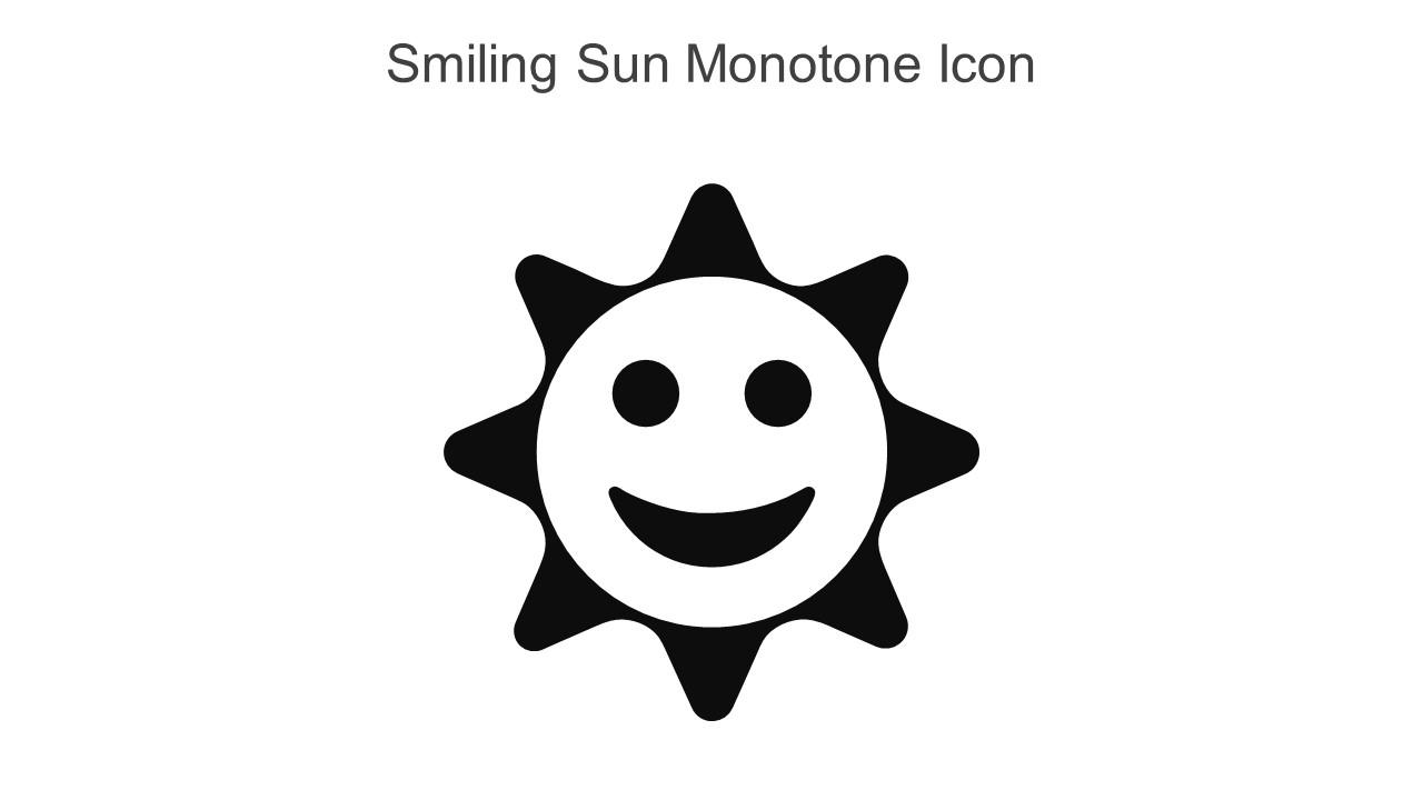 Smiling Sun Monotone Icon In Powerpoint Pptx Png And Editable Eps Format