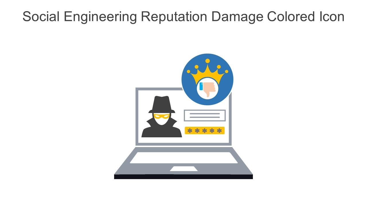 Social Engineering Reputation Damage Colored Icon In Powerpoint Pptx Png And Editable Eps Format