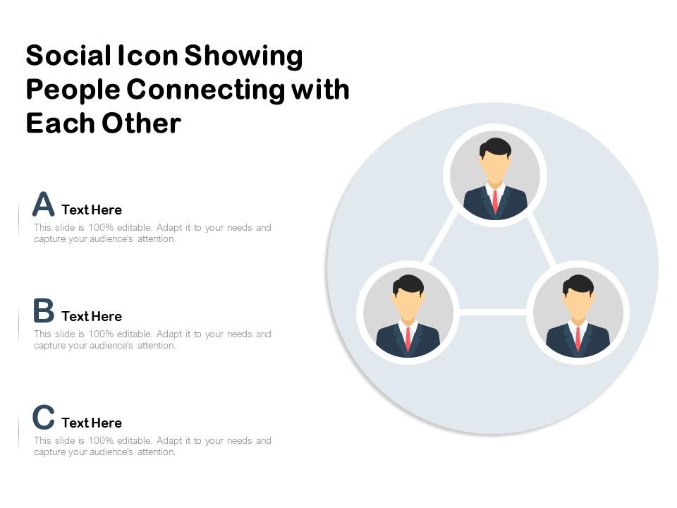 Social icon showing people connecting with each other Slide01