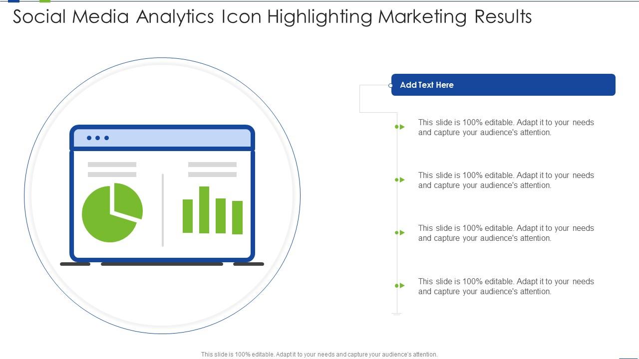 Social Media Analytics Icon Highlighting Marketing Results Slide01