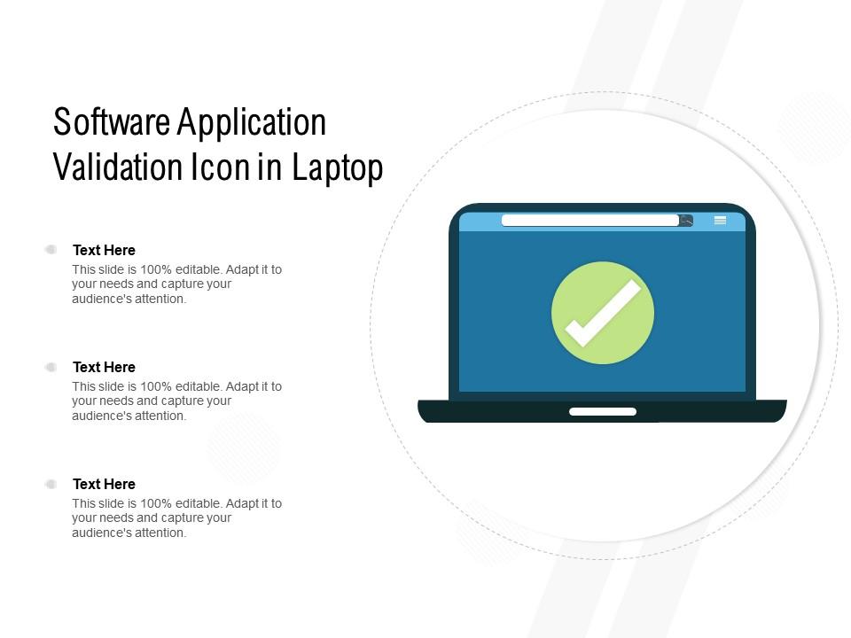 Software application validation icon in laptop Slide01