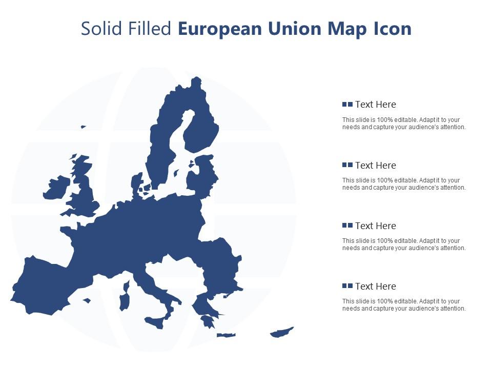 Solid filled european union map icon Slide01