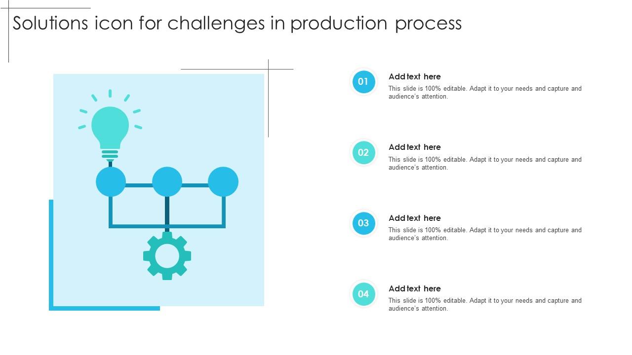Solutions Icon For Challenges In Production Process Slide01