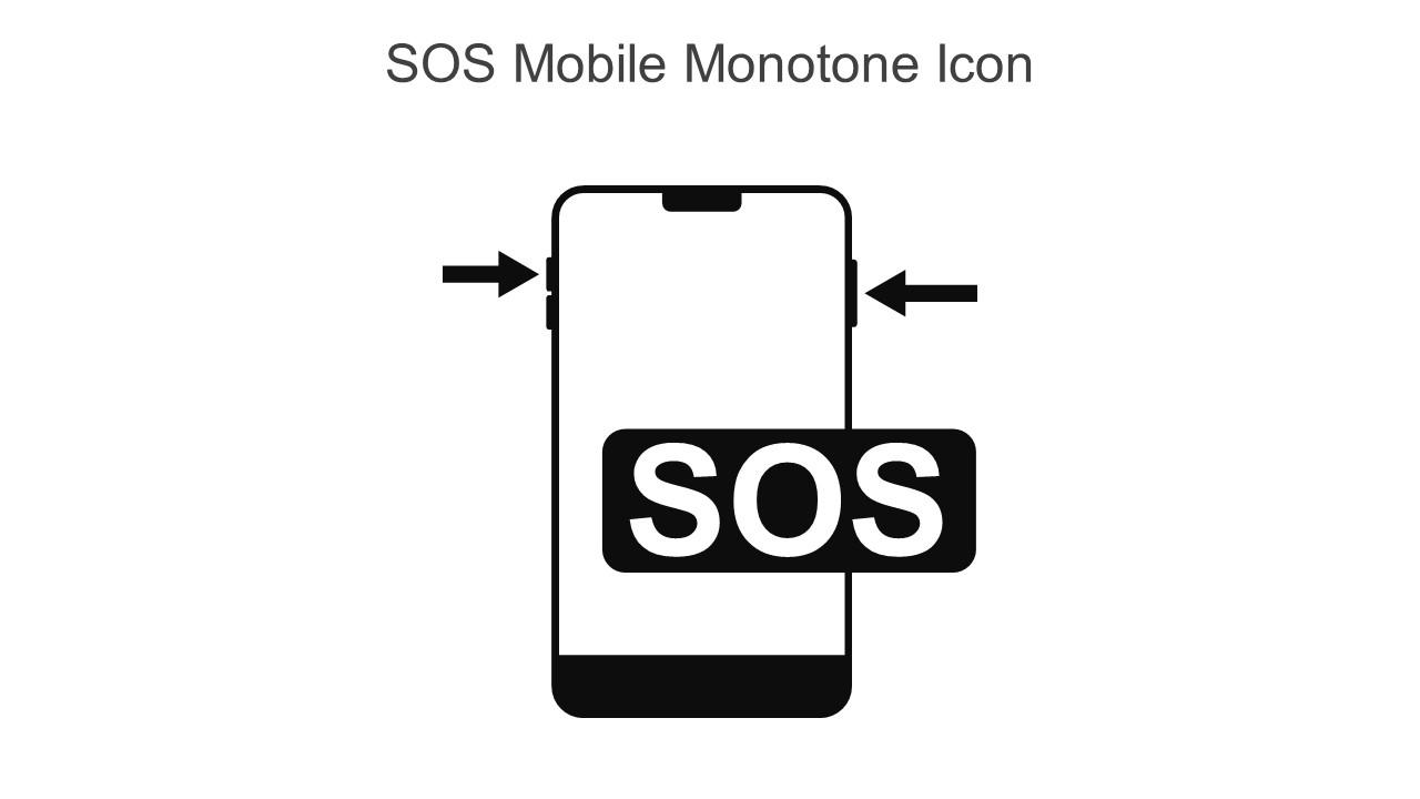 SOS Mobile Monotone Icon In Powerpoint Pptx Png And Editable Eps Format Slide01