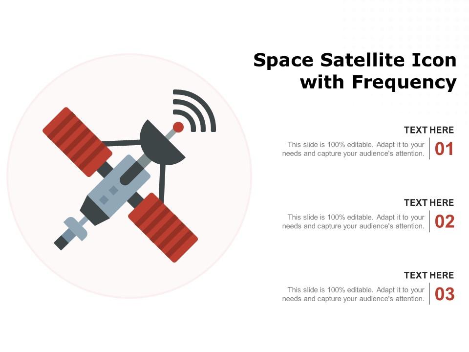 Space satellite icon with frequency Slide01