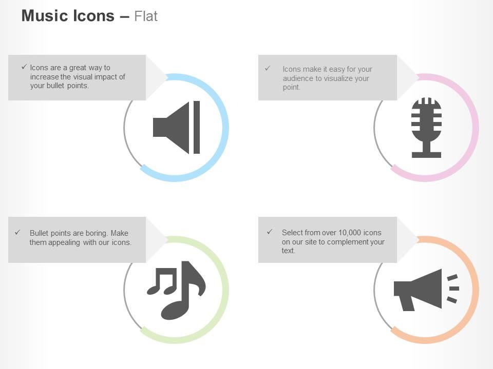 Speaker mike music nodes loudspeaker ppt icons graphics Slide01