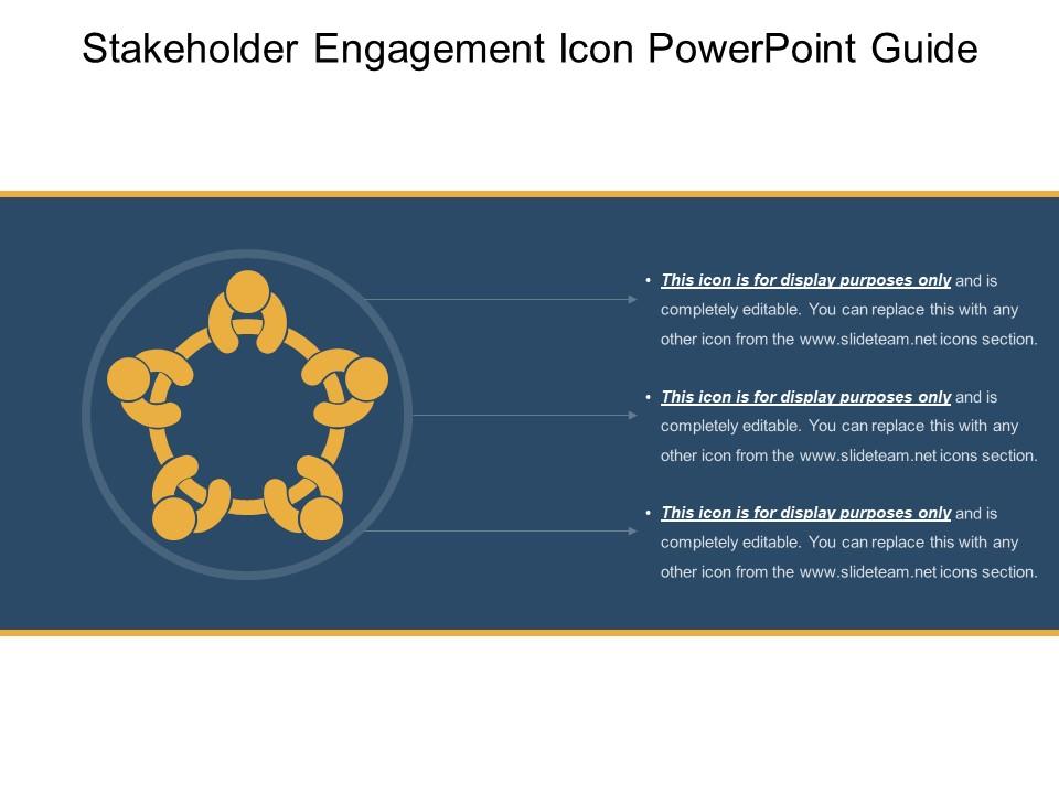 Stakeholder engagement icon powerpoint guide Slide01