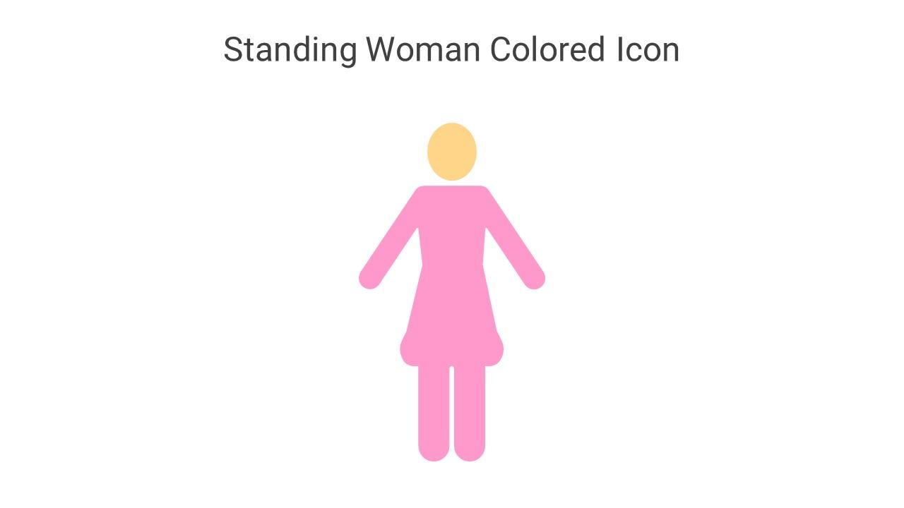 Standing Woman Colored Icon In Powerpoint Pptx Png And Editable Eps Format Slide01