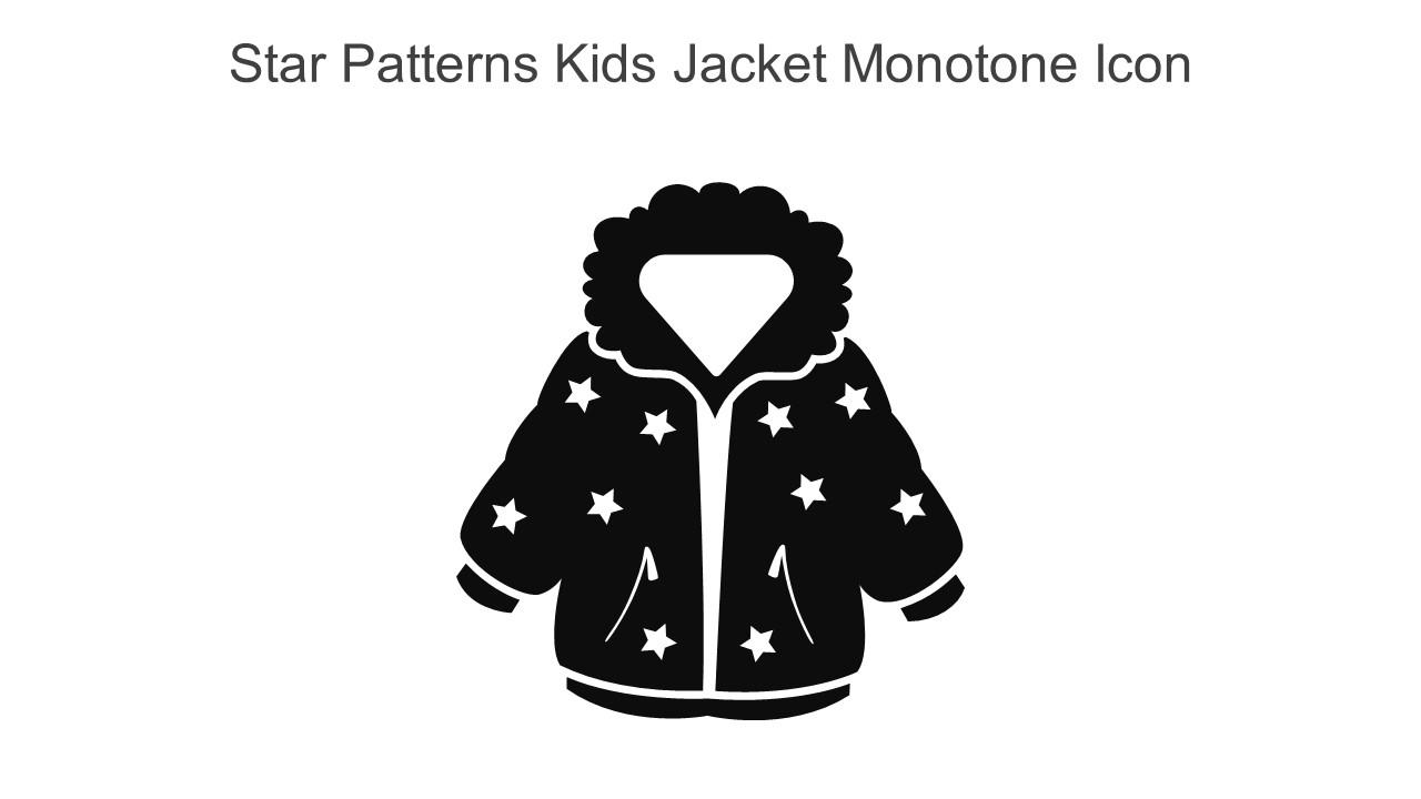 Star Patterns Kids Jacket Monotone Icon In Powerpoint Pptx Png And Editable Eps Format