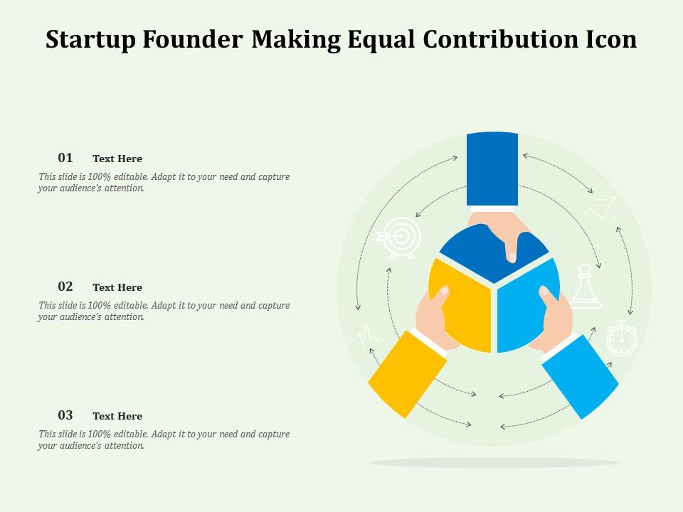 Startup founder making equal contribution icon Slide01