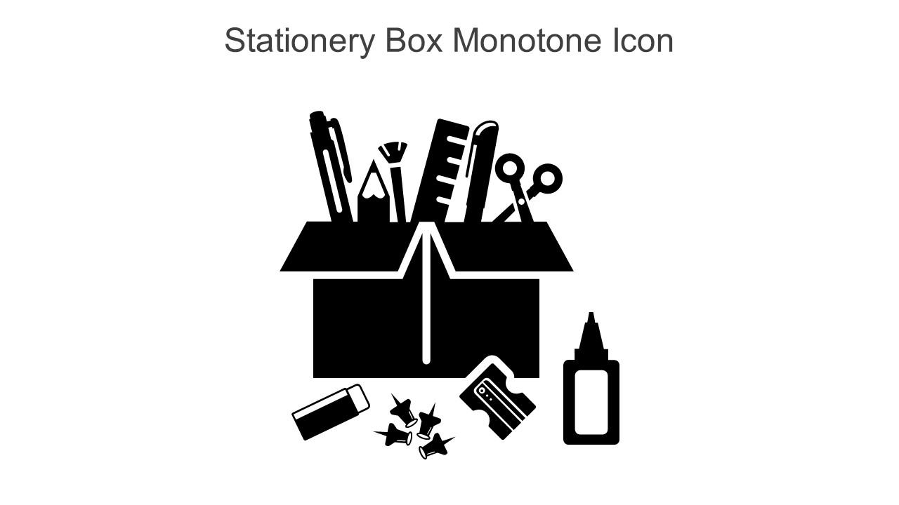 Stationery Box Monotone Icon In Powerpoint Pptx Png And Editable Eps Format Slide01