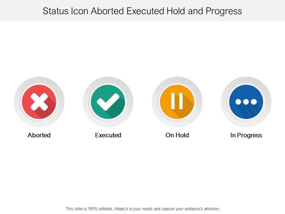 Status icon aborted executed hold and progress Slide01