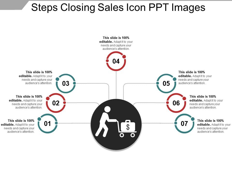 Steps closing sales icon ppt images Slide01