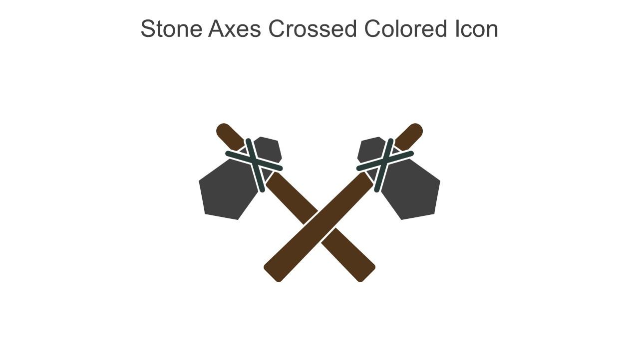 Stone Axes Crossed Colored Icon In Powerpoint Pptx Png And Editable Eps Format