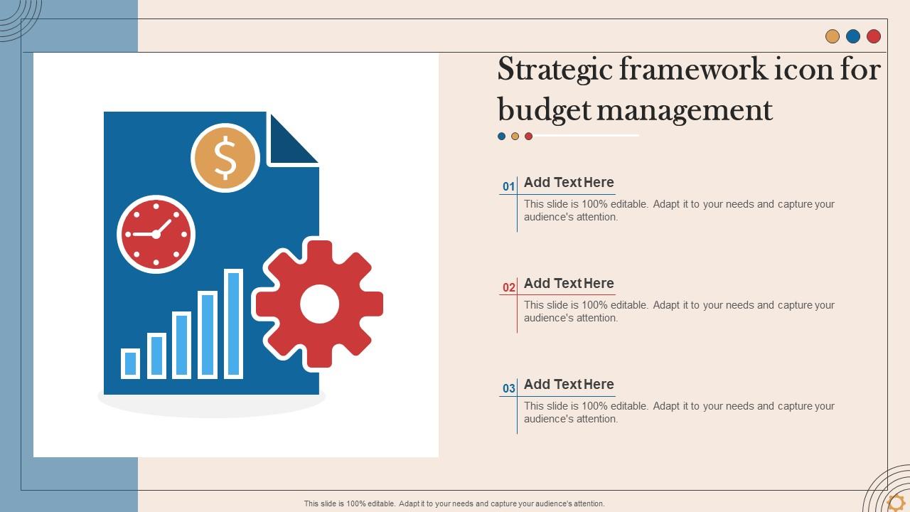 Strategic Framework Icon For Budget Management
