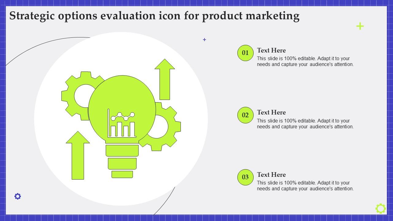Strategic Options Evaluation Icon For Product Marketing Slide01
