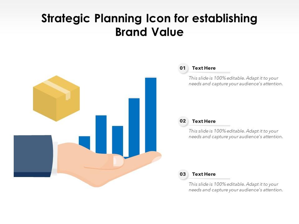 Strategic planning icon for establishing brand value Slide01