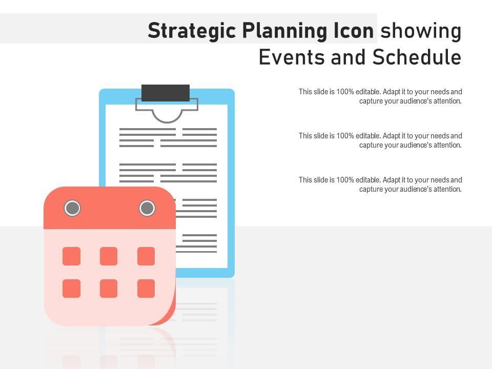 Strategic planning icon showing events and schedule Slide01