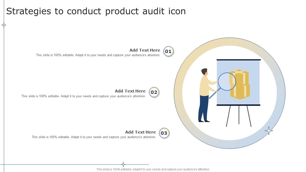 Strategies To Conduct Product Audit Icon Slide01