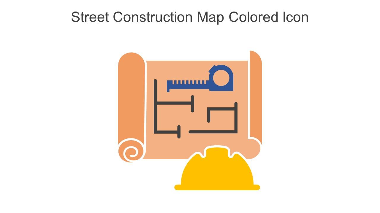 Street Construction Map Colored Icon In Powerpoint Pptx Png And Editable Eps Format