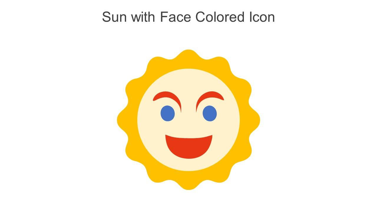 Sun With Face Colored Icon In Powerpoint Pptx Png And Editable Eps Format