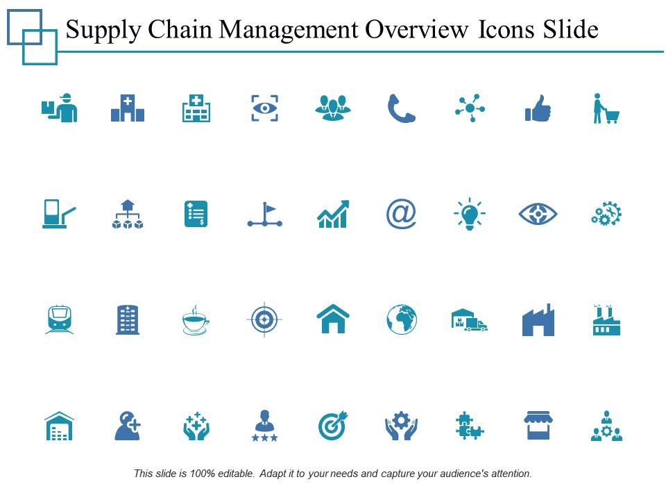 Supply chain management overview icons slide ppt powerpoint presentation file outline Slide01