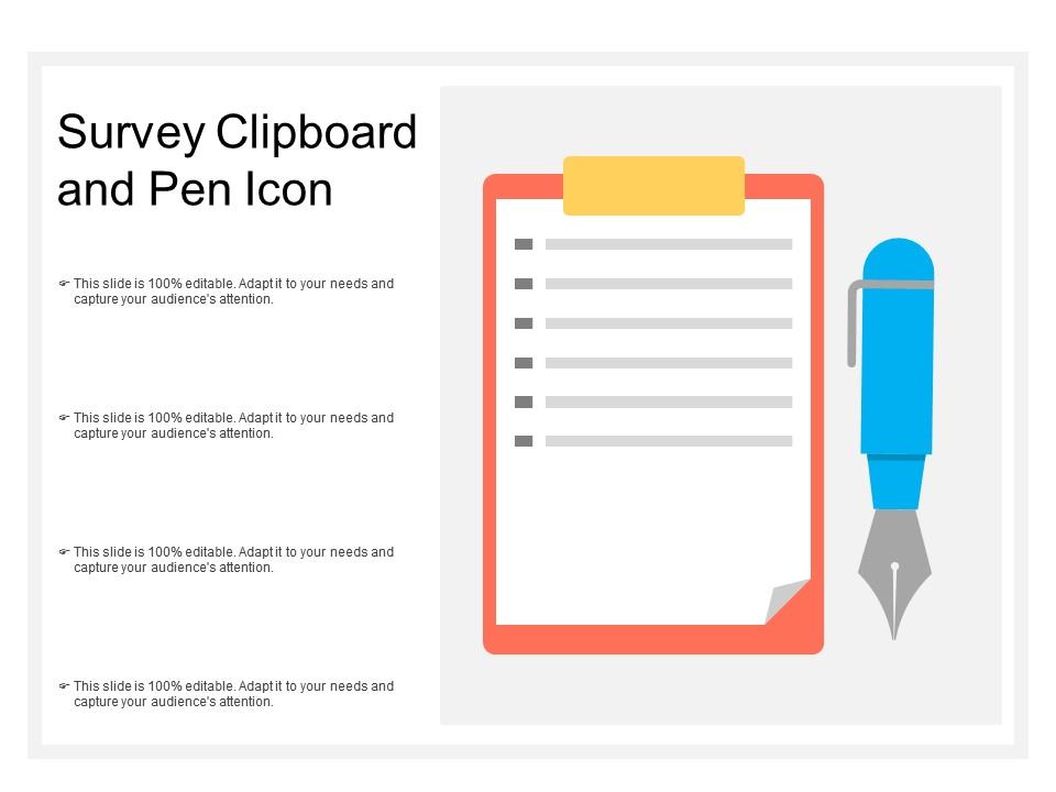 Survey clipboard and pen icon Slide01