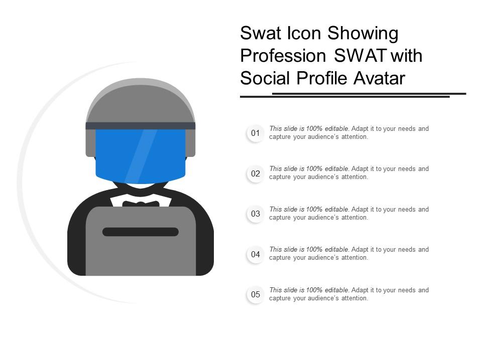 Swat icon showing profession swat with social profile avatar Slide01