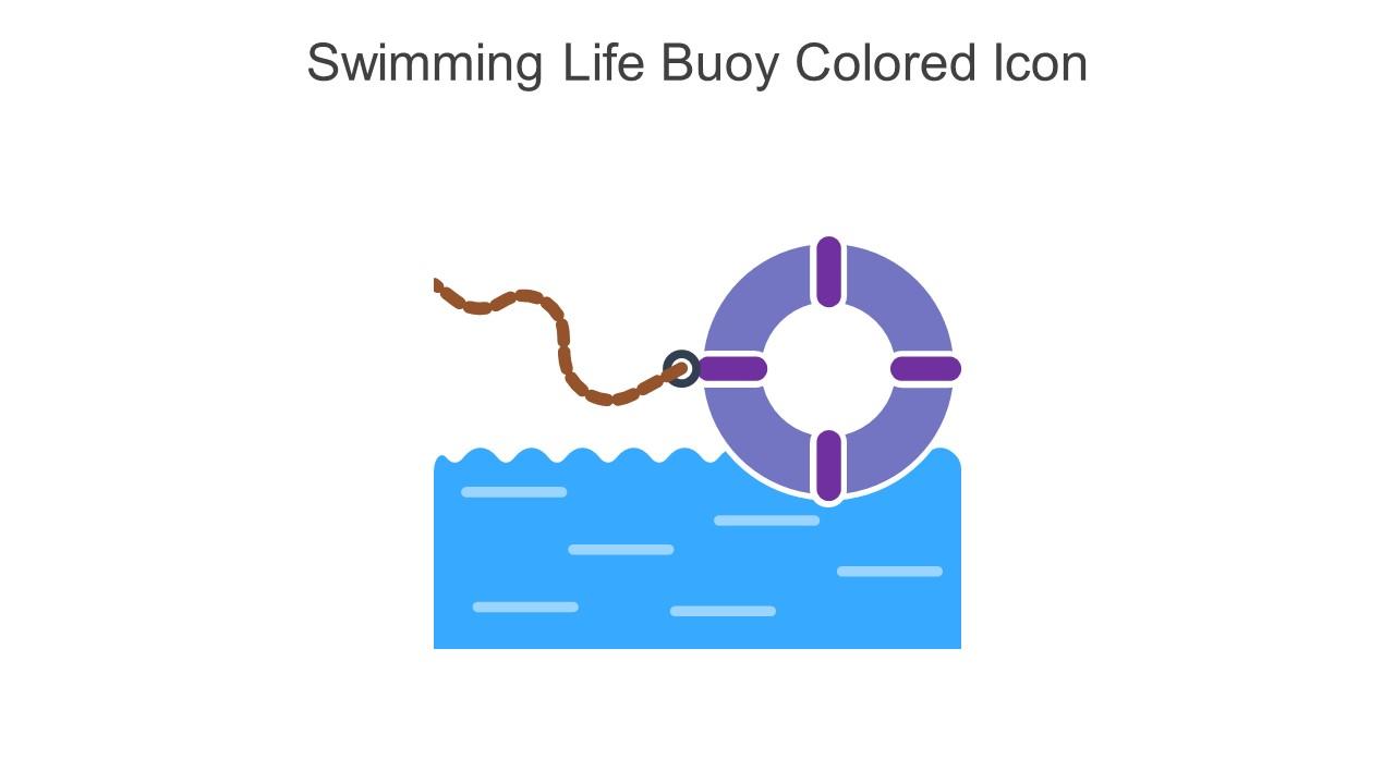 Swimming Life Buoy Colored Icon In Powerpoint Pptx Png And Editable Eps Format