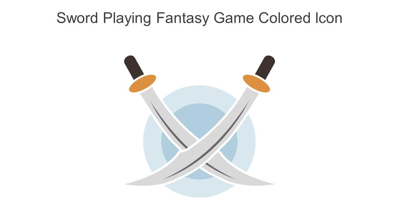 Sword Playing Fantasy Game Colored Icon In Powerpoint Pptx Png And Editable Eps Format