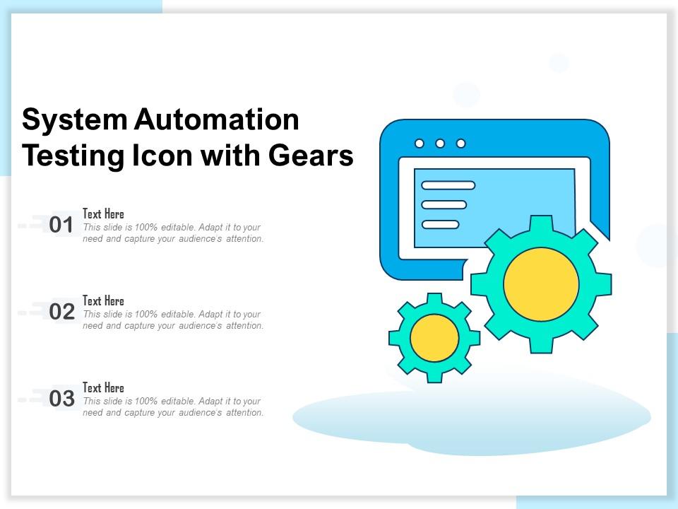 System automation testing icon with gears Slide01
