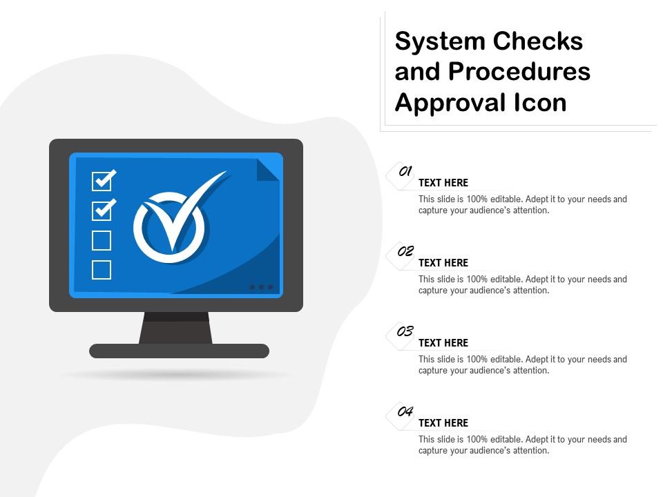 System checks and procedures approval icon Slide01