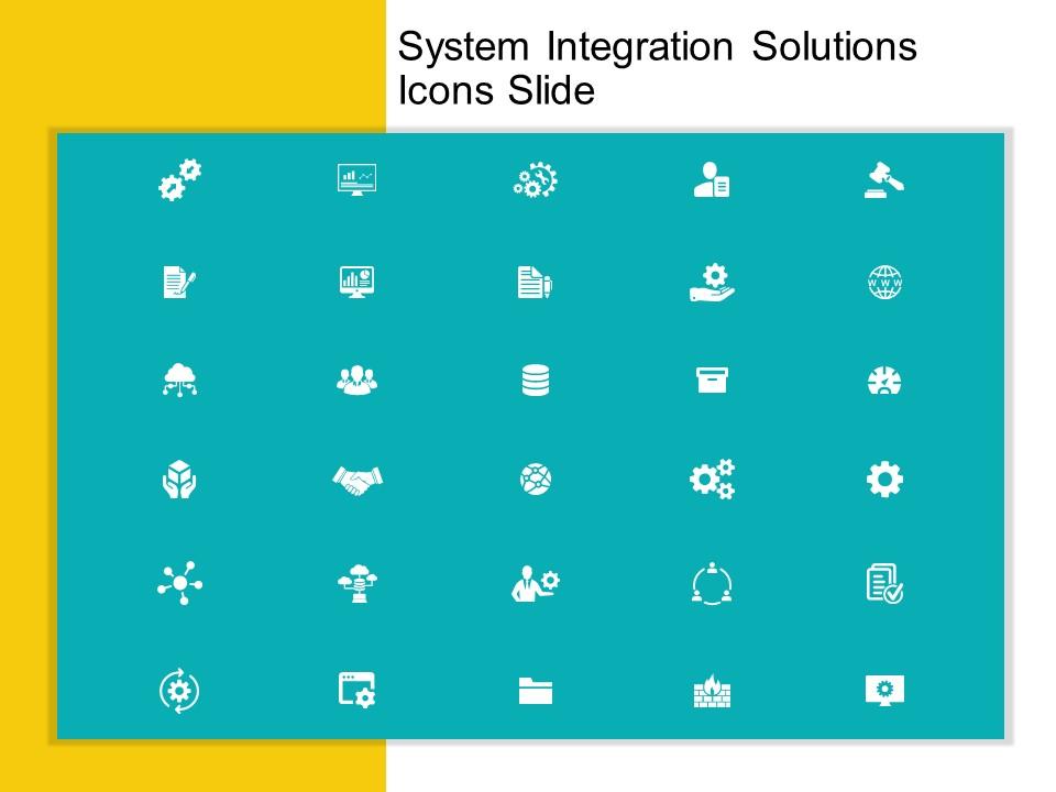 System integration solutions icons slide ppt powerpoint presentation gallery design inspiration Slide01