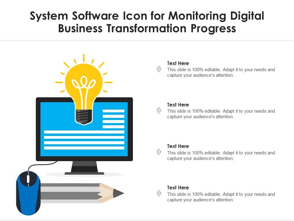 System software icon for monitoring digital business transformation progress Slide01