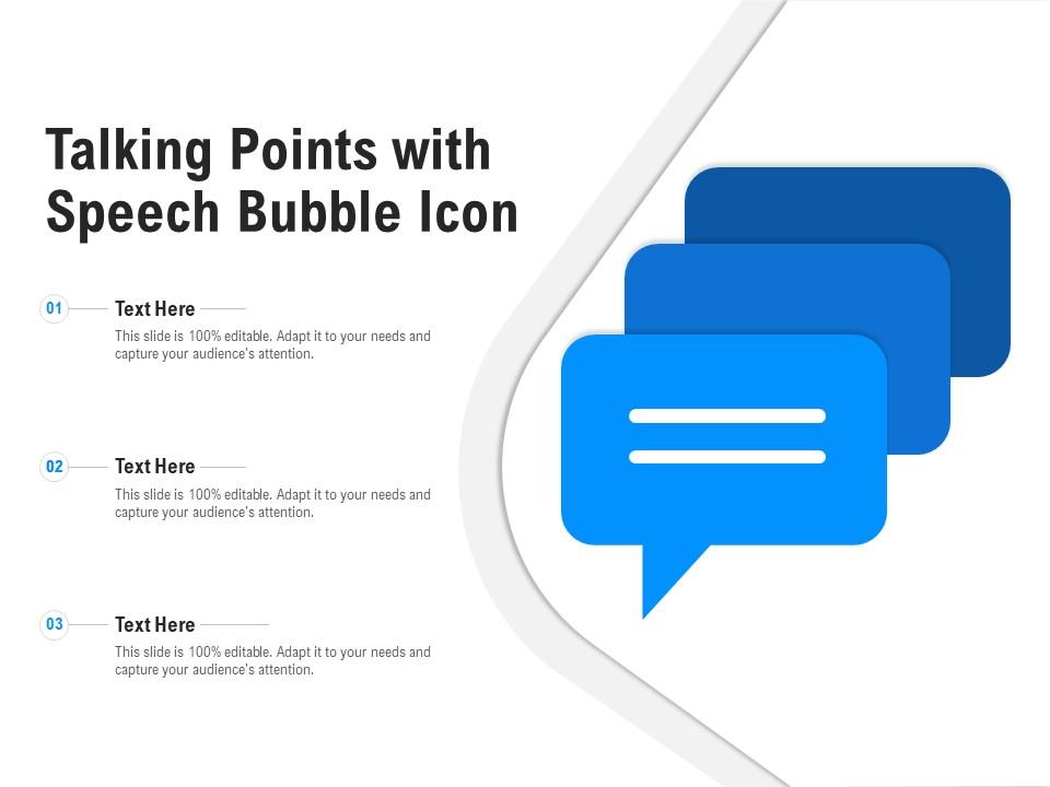 Talking points with speech bubble icon Slide01