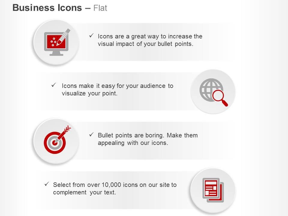 Target achievement global search monitor ppt icons graphics Slide01