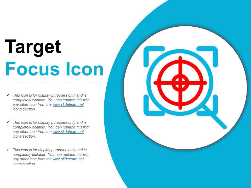 Target focus icon ppt infographics Slide01